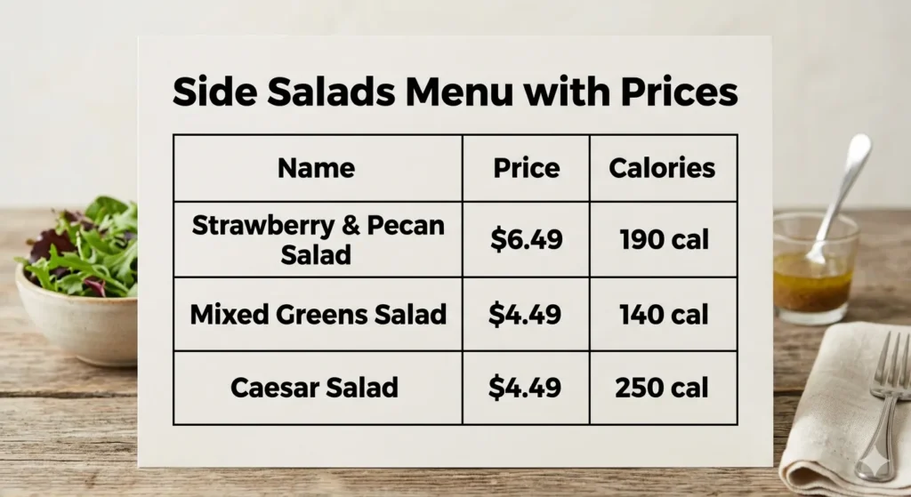Side Salads Longhorn Menu with Prices